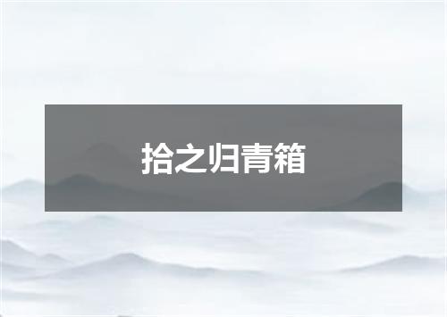拾之归青箱