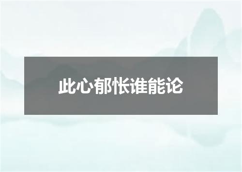 此心郁怅谁能论
