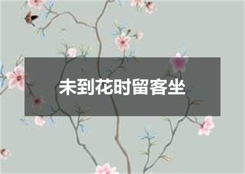 未到花时留客坐