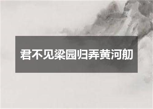 君不见梁园归弄黄河舠