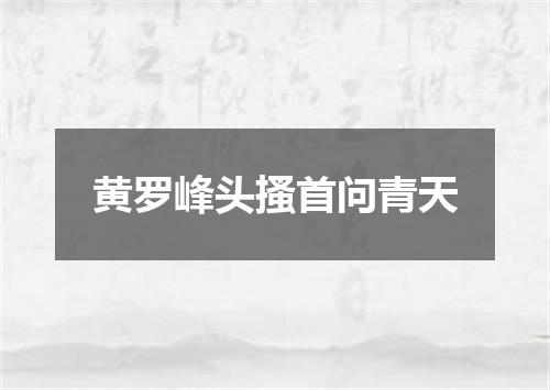 黄罗峰头搔首问青天