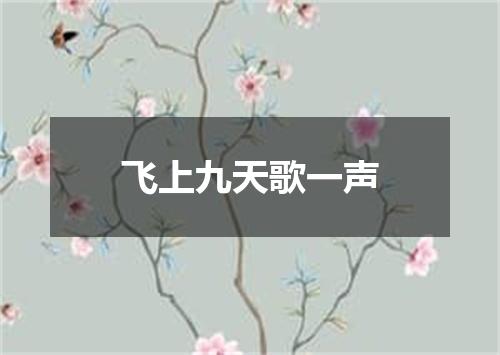 飞上九天歌一声