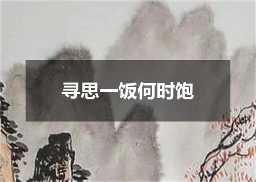 寻思一饭何时饱