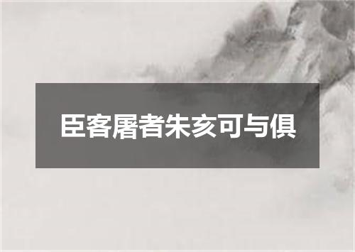 臣客屠者朱亥可与俱