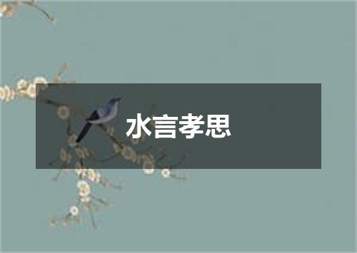 水言孝思