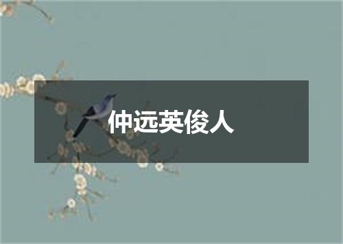 仲远英俊人
