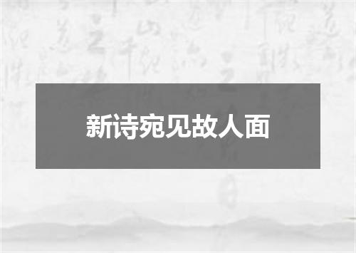 新诗宛见故人面