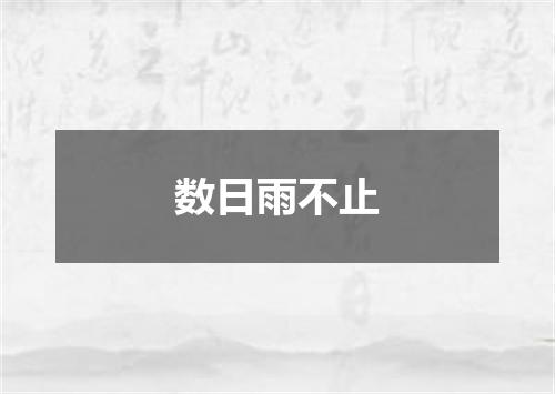 数日雨不止