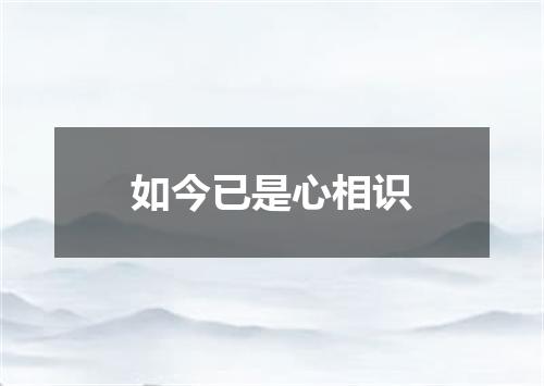 如今已是心相识