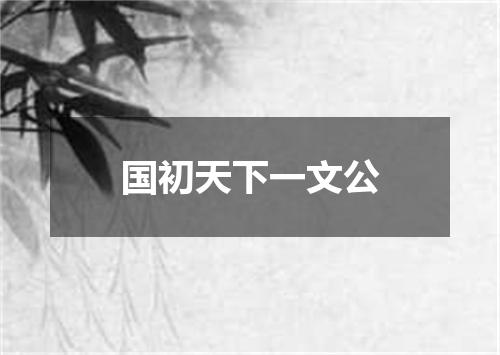 国初天下一文公