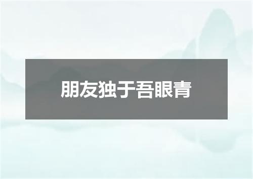 朋友独于吾眼青