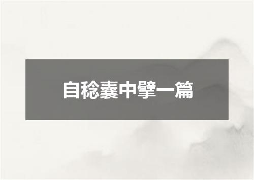 自稔囊中擘一篇