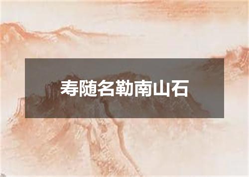 寿随名勒南山石