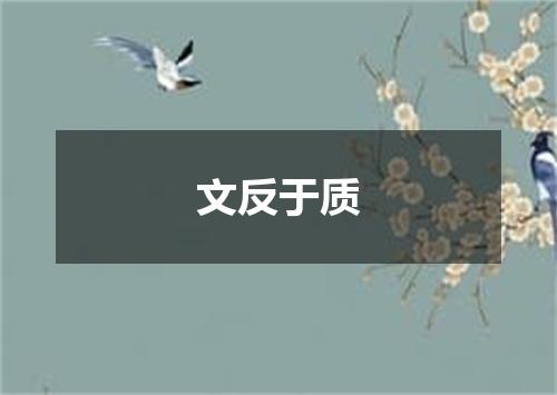 文反于质