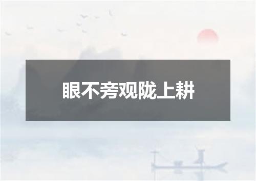 眼不旁观陇上耕