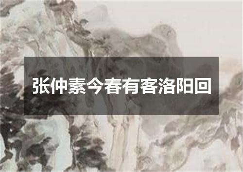 张仲素今春有客洛阳回