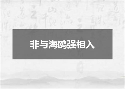 非与海鸥强相入