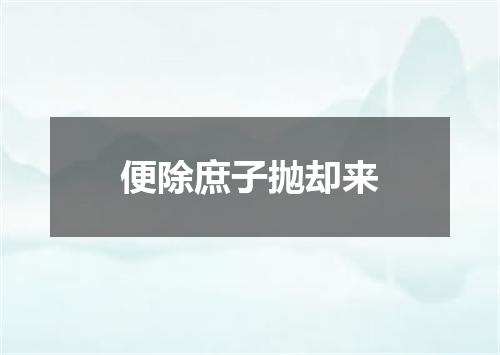 便除庶子抛却来