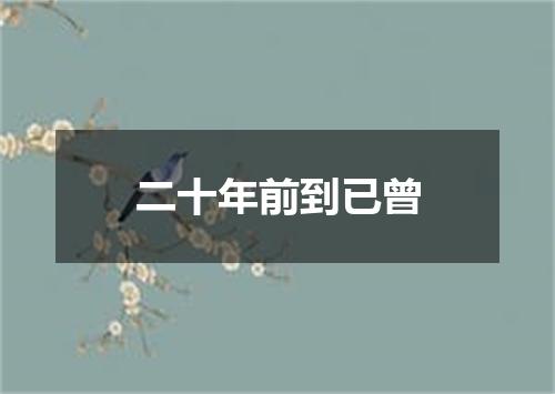 二十年前到已曾