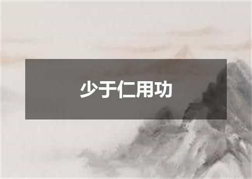 少于仁用功