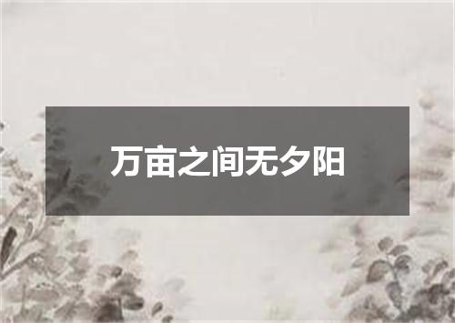 万亩之间无夕阳
