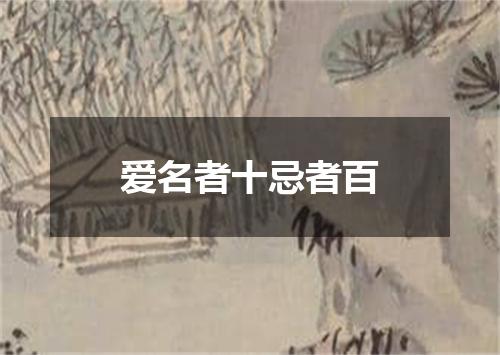 爱名者十忌者百