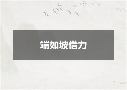 端如坡借力