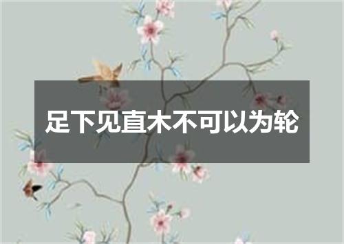 足下见直木不可以为轮