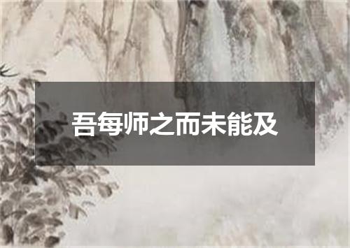 吾每师之而未能及