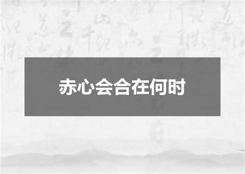 赤心会合在何时