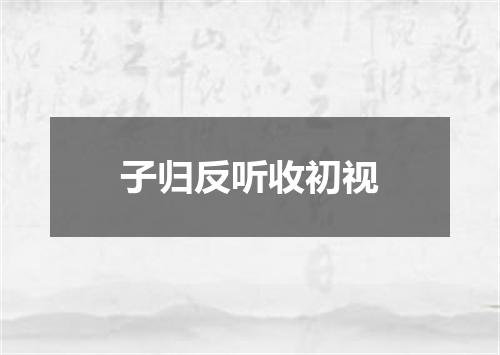 子归反听收初视