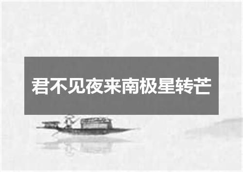 君不见夜来南极星转芒