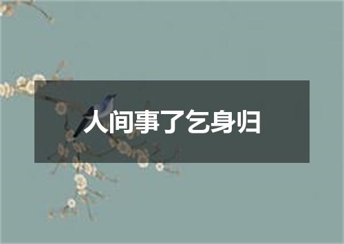 人间事了乞身归