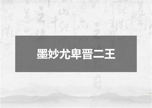 墨妙尤卑晋二王