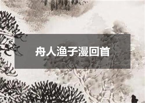 舟人渔子漫回首