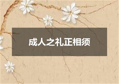 成人之礼正相须