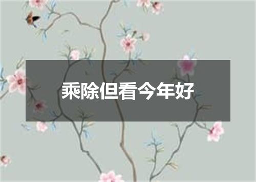 乘除但看今年好
