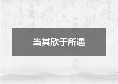 当其欣于所遇