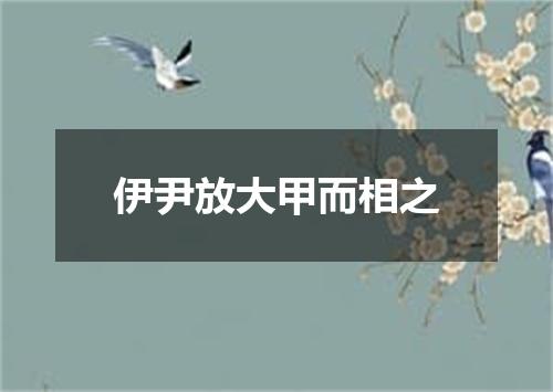 伊尹放大甲而相之