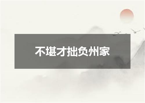 不堪才拙负州家