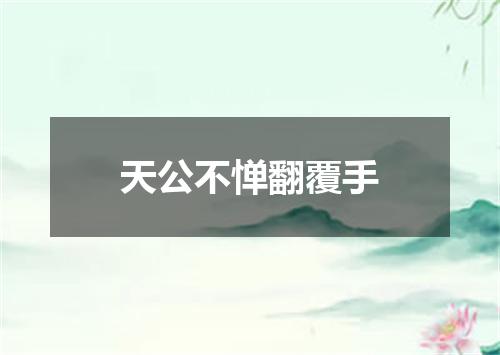 天公不惮翻覆手