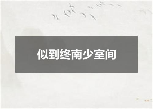 似到终南少室间