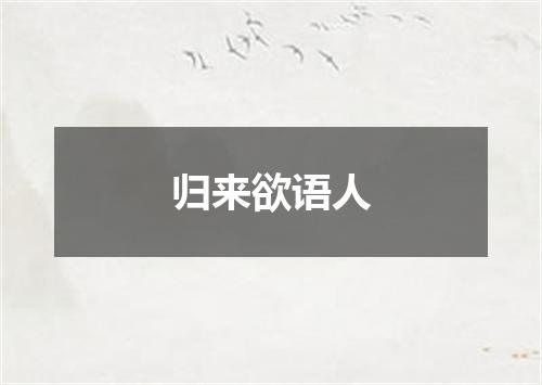 归来欲语人