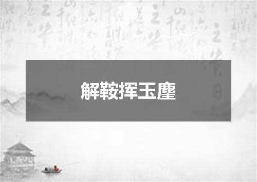 解鞍挥玉麈