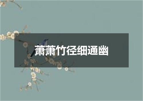 萧萧竹径细通幽
