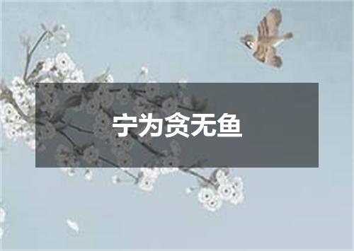宁为贪无鱼