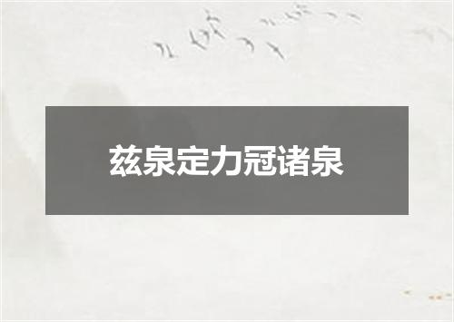 兹泉定力冠诸泉