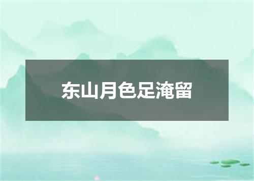东山月色足淹留