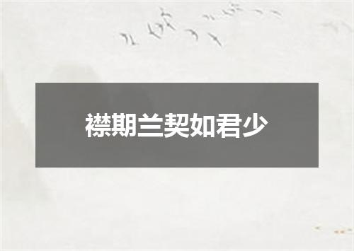 襟期兰契如君少