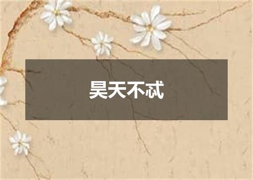 昊天不忒